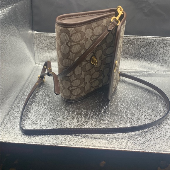 Coach Tan and Brown Signature Shoulder Bag - Picture 9 of 9